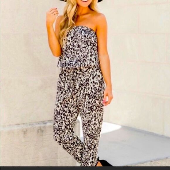 Pants - Pink Lily Boutique Animal Print Jumpsuit    